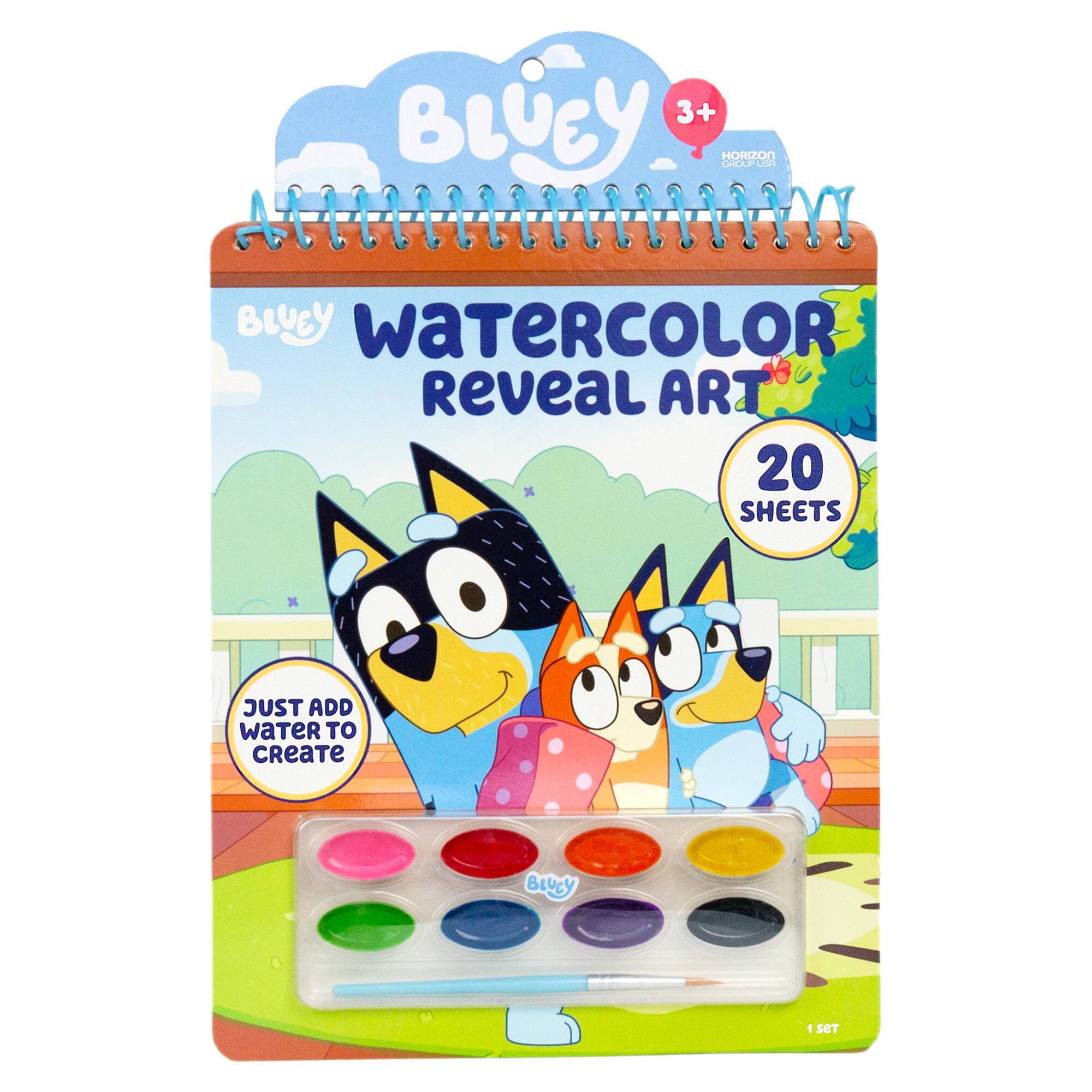 Bluey Watercolor Reveal Art